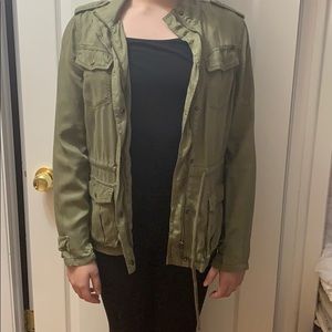 Army green zip up jacket